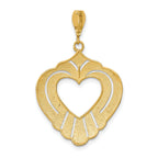 Cut-Out Heart Charm in 14K Two-Tone Gold, 38mm - Sophia Jewelers
