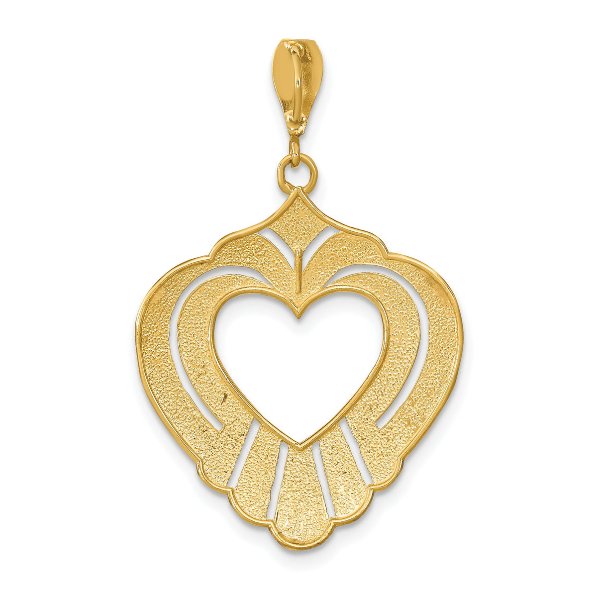 Cut-Out Heart Charm in 14K Two-Tone Gold, 38mm - Sophia Jewelers