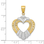 Cut-Out Heart Charm in 14K Two-Tone Gold, 38mm - Sophia Jewelers