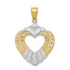 Cut-Out Heart Charm in 14K Two-Tone Gold, 38mm - Sophia Jewelers