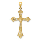 Edge Cross Charm in 14K Yellow Gold, 34mm Diamond-Cut - Sophia Jewelers
