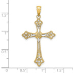 Edge Cross Charm in 14K Yellow Gold, 34mm Diamond-Cut - Sophia Jewelers