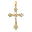 Edge Cross Charm in 14K Yellow Gold, 34mm Diamond-Cut - Sophia Jewelers
