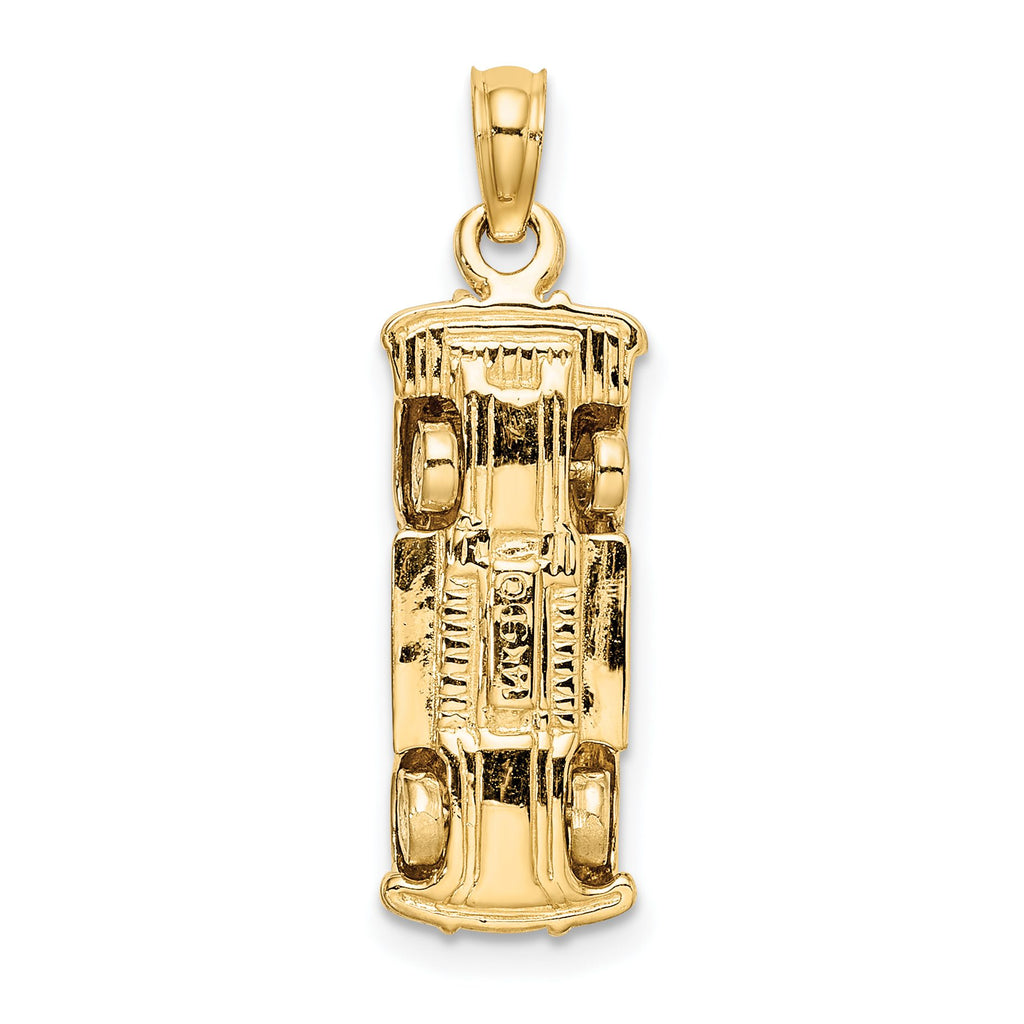 Taxi Charm in 14K Yellow Gold with Movable Tires, 19mm Moveable - Sophia Jewelers