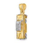 Taxi Charm in 14K Yellow Gold with Movable Tires, 19mm Moveable - Sophia Jewelers