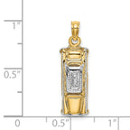 Taxi Charm in 14K Yellow Gold with Movable Tires, 19mm Moveable - Sophia Jewelers