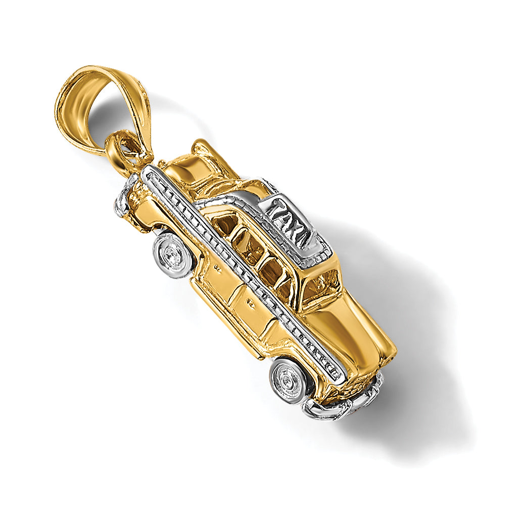 Taxi Charm in 14K Yellow Gold with Movable Tires, 19mm Moveable - Sophia Jewelers