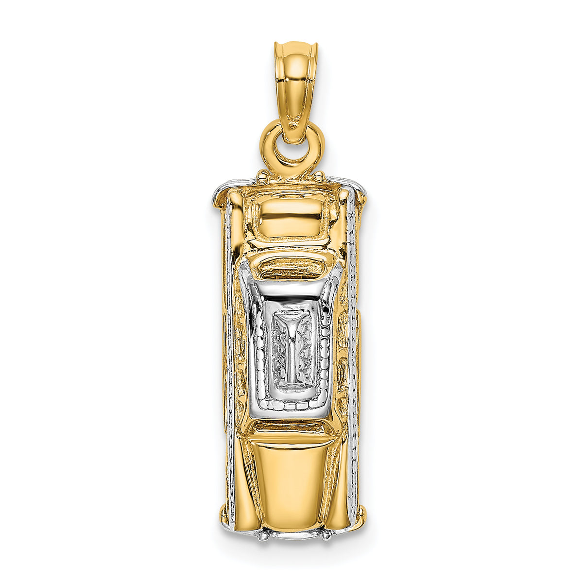 Taxi Charm in 14K Yellow Gold with Movable Tires, 19mm Moveable - Sophia Jewelers