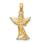Angel Playing Flute Charm in 14K Two-Tone Gold, 19mm - Sophia Jewelers