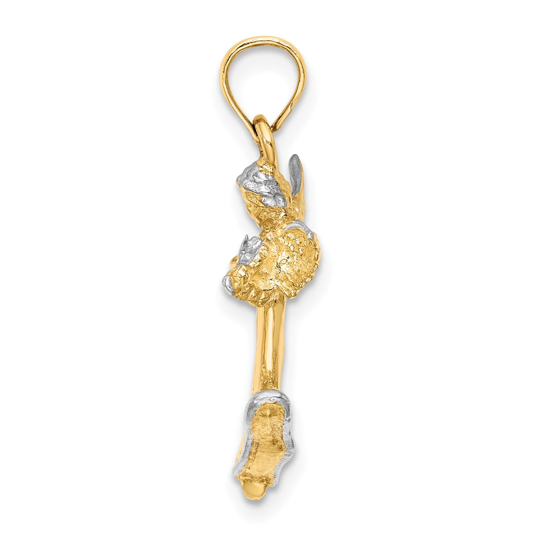 Angel Playing Violin Charm in 14K Yellow Gold, 25mm Secondary image