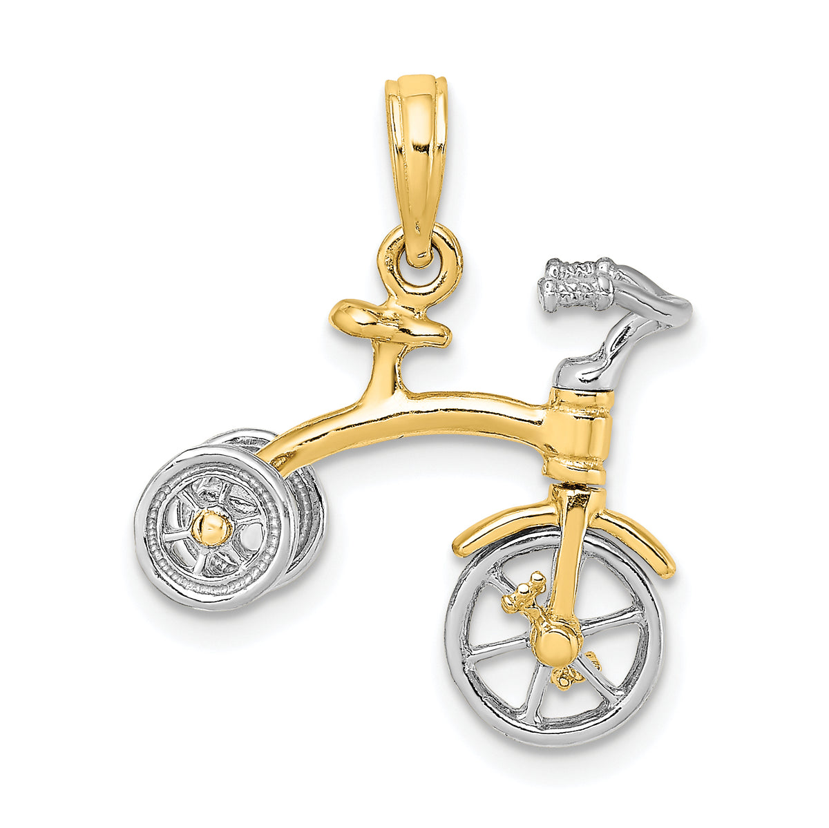 Tricycle Charm in 14K Two-Tone Gold, 17mm Moveable - Sophia Jewelers Main image
