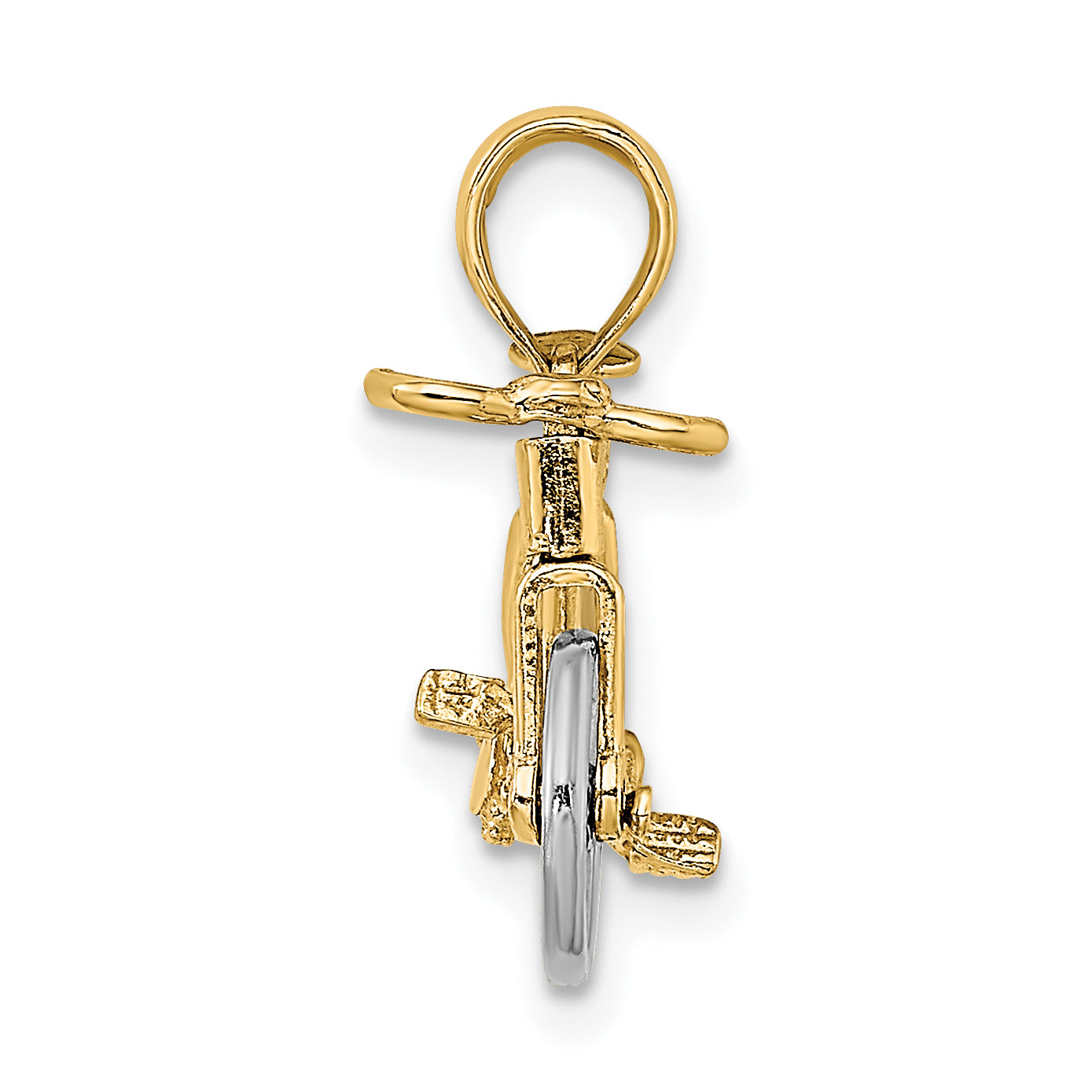Bicycle Charm in 14K Two-Tone Gold with Moveable Tires, 13mm Secondary image