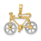 Bicycle Charm in 14K Two-Tone Gold with Moveable Tires, 13mm - Sophia Jewelers
