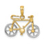 Bicycle Charm in 14K Two-Tone Gold with Moveable Tires, 13mm - Sophia Jewelers