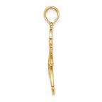 Filigree Flying Angel Charm in 14K Two-Tone Gold, 26mm - Sophia Jewelers