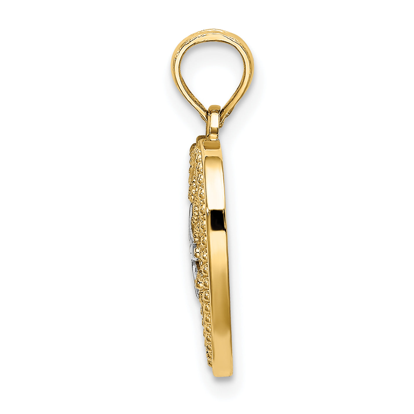 Filigree Heart Charm in 14K Two-Tone Gold, 18mm Secondary image