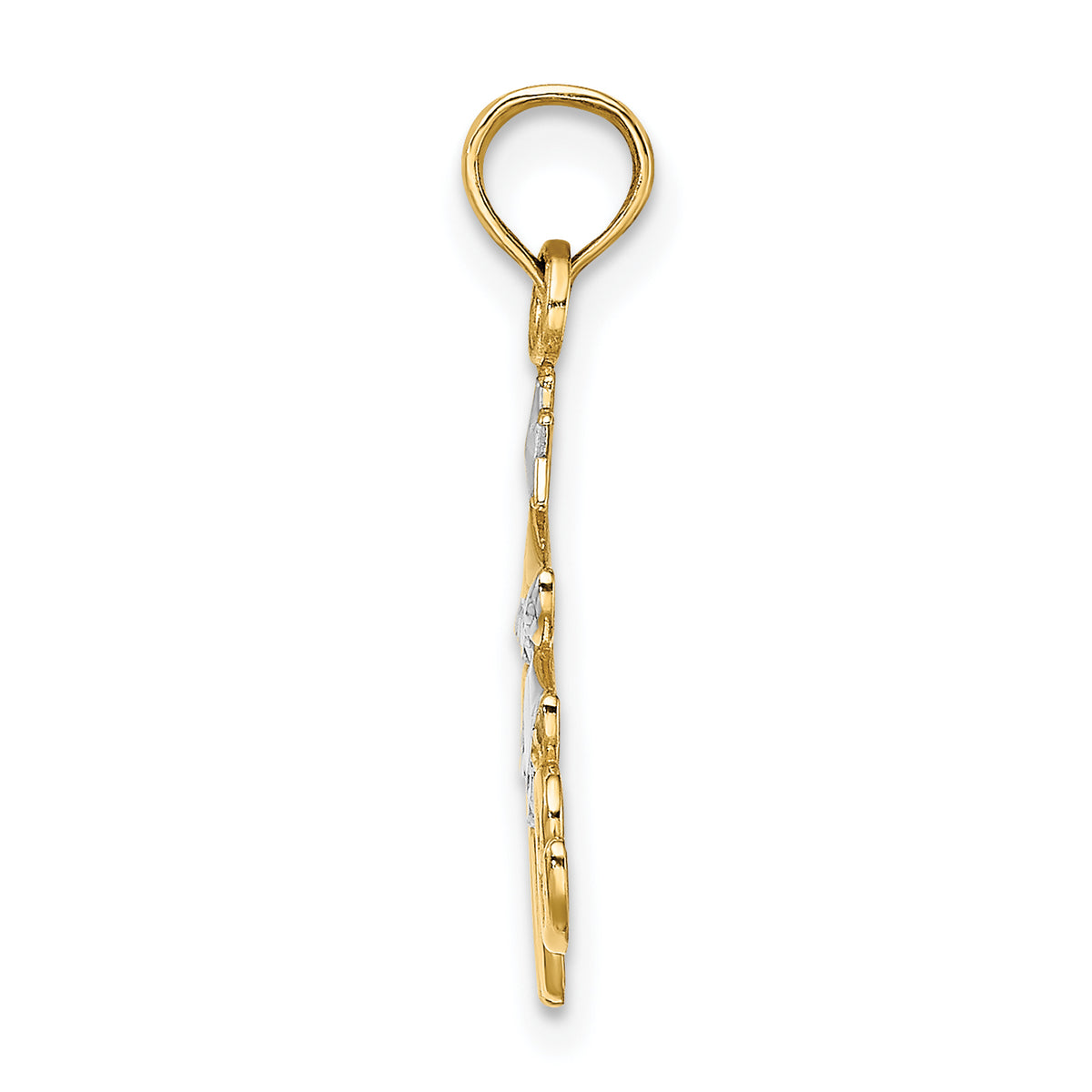 Love Christmas Tree Charm in 14K Two-Tone Gold, 19mm - Sophia Jewelers