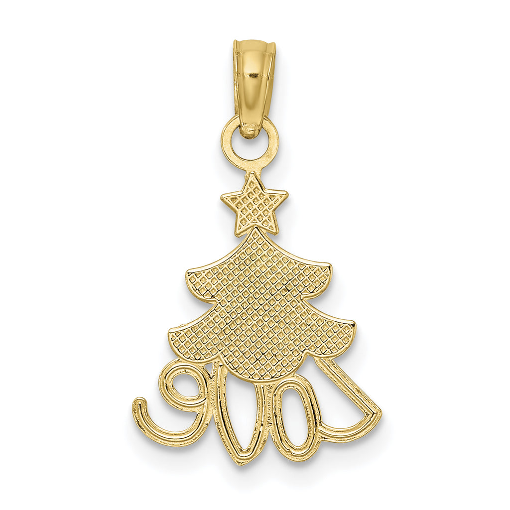 Love Christmas Tree Charm in 14K Two-Tone Gold, 19mm - Sophia Jewelers