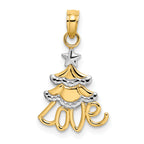 Love Christmas Tree Charm in 14K Two-Tone Gold, 19mm - Sophia Jewelers