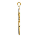Beaded Filigree Cross Charm in 14K Yellow Gold, 37mm - Sophia Jewelers
