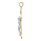 INRI Crucifix Pendant in 14K Two-Tone Gold, 18x40mm - Sophia Jewelers