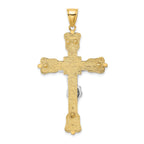 INRI Crucifix Pendant in 14K Two-Tone Gold, 18x40mm - Sophia Jewelers