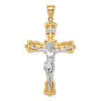 INRI Crucifix Pendant in 14K Two-Tone Gold, 18x40mm - Sophia Jewelers