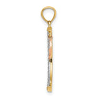 14k Two-tone with White Rhodium Moon with Moveable Star Charm