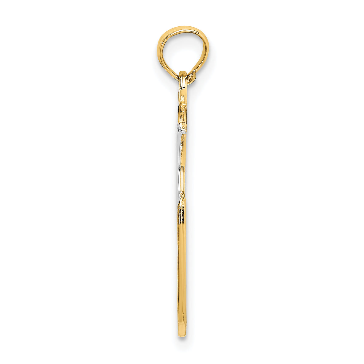 14k and White Rhodium WISH DREAM BELIEVE Moon and Stars Charm Main image