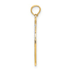 14k and White Rhodium WISH DREAM BELIEVE Moon and Stars Charm