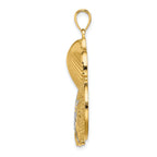 Starfish & Sand Dollar Charm in 14K Yellow Gold, 36mm Diamond-Cut - Sophia Jewelers