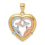 Dolphins in Heart Frame Charm in 14K Two-Tone Gold, 20mm - Sophia Jewelers