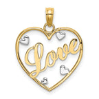 Love with Hearts Pendant in 14K Two-Tone Gold, 22mm - Sophia Jewelers