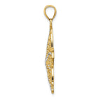 Filigree Starfish Charm in 14K Yellow Gold, 37mm - Sophia Jewelers