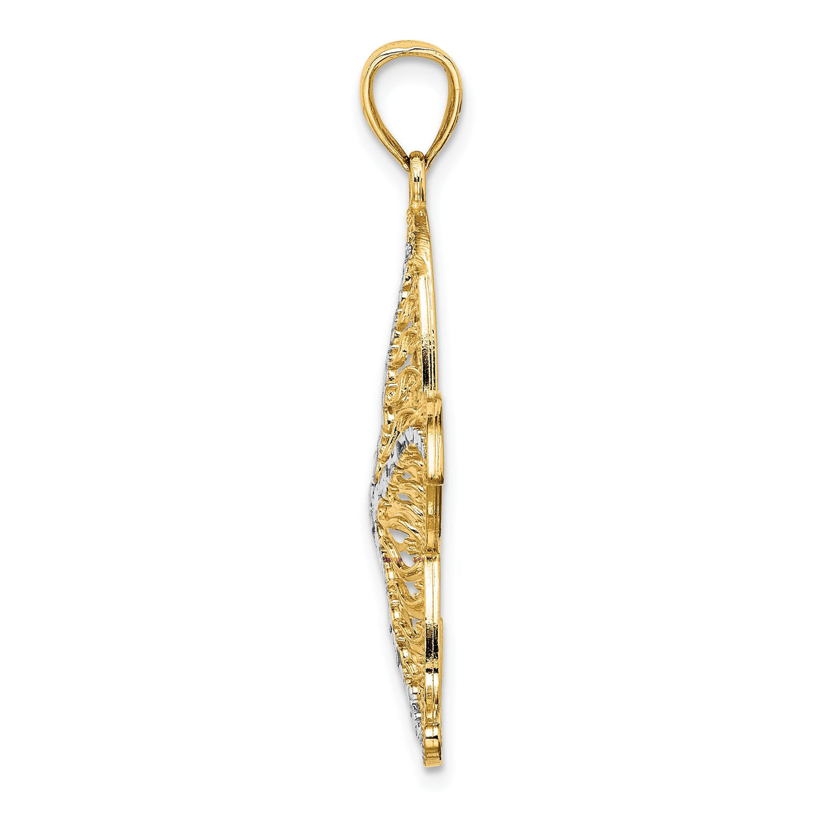 Filigree Starfish Charm in 14K Yellow Gold, 37mm - Sophia Jewelers