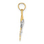 14K and White Rhodium 2-D Polished Dolphins Charm