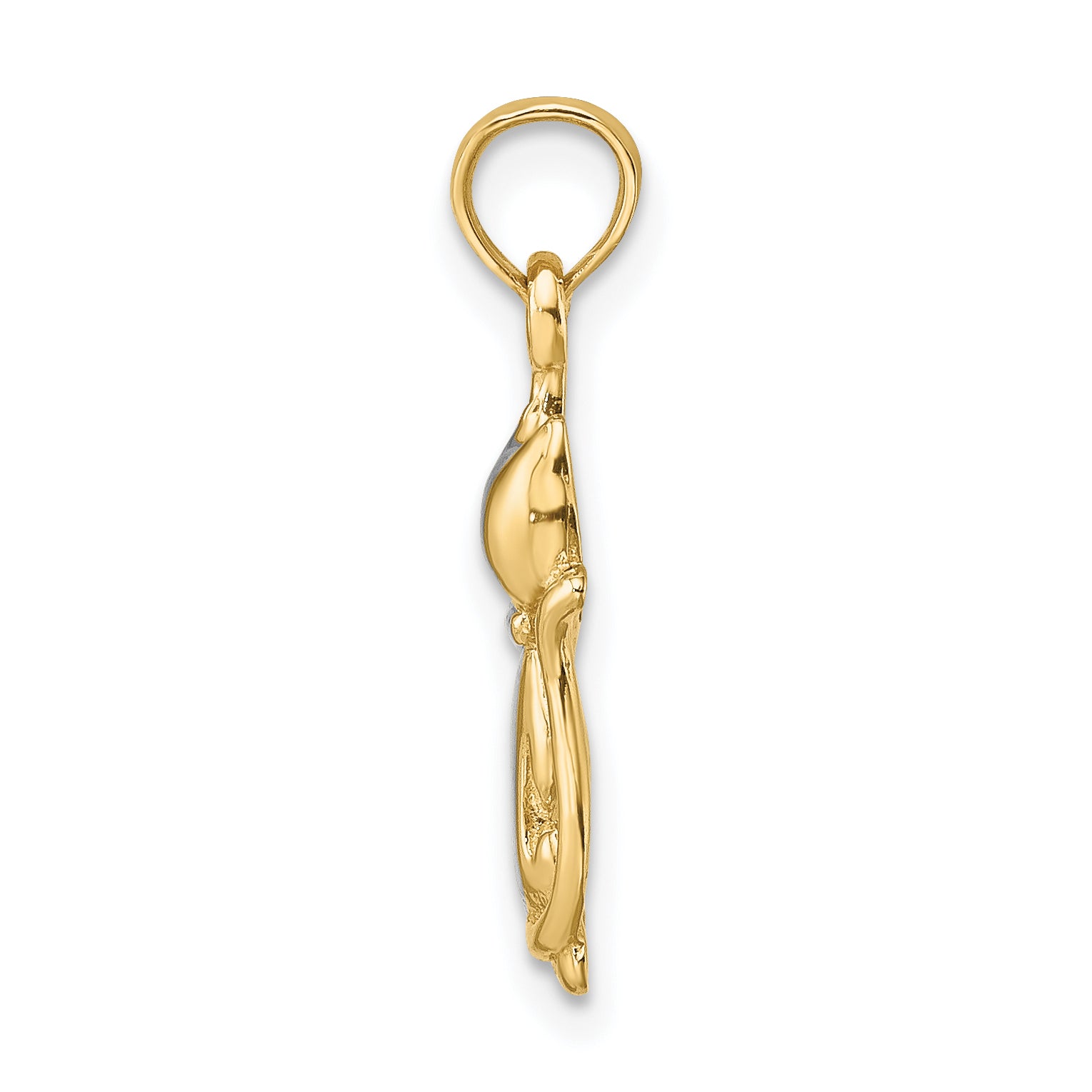 14k w/ Rhodium Polished Cat and Kitten Charm