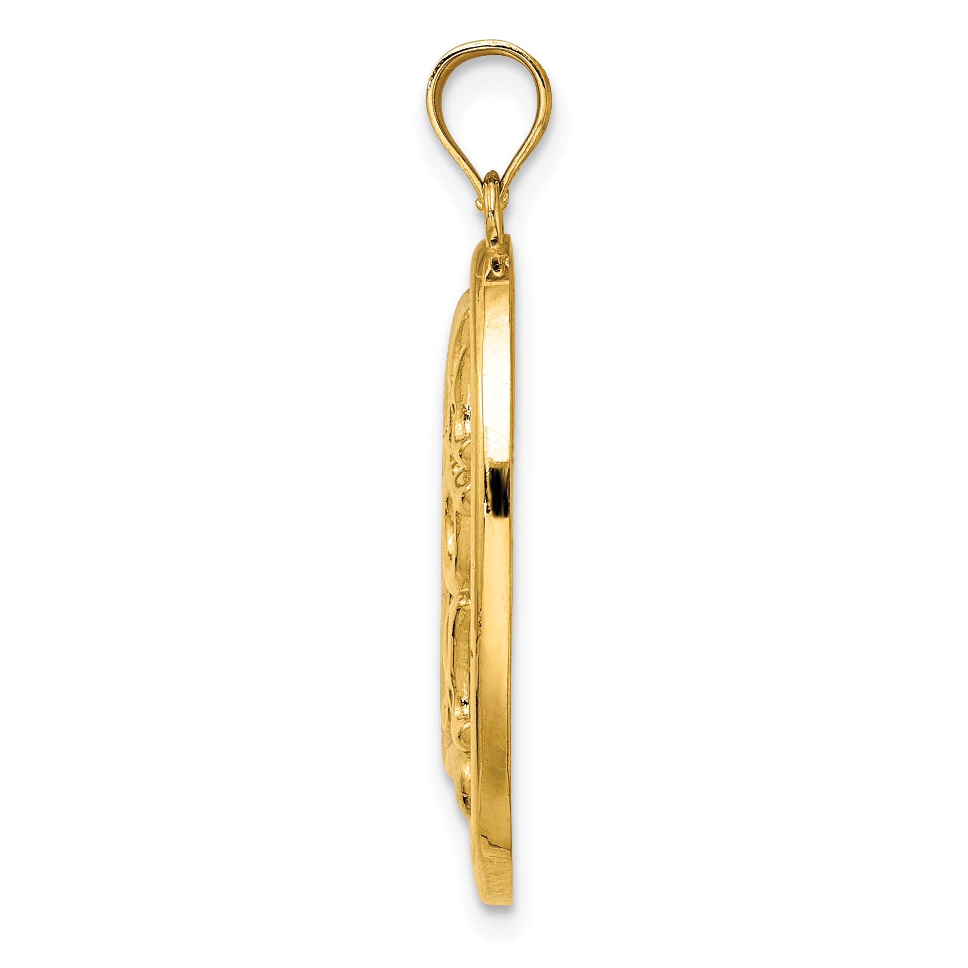 14k w/ Rhodium #1 MOM Oval Charm