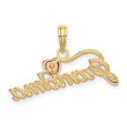 14k Two-Tone GRANDMA with Heart Charm