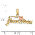 14k Two-Tone GRANDMA with Heart Charm