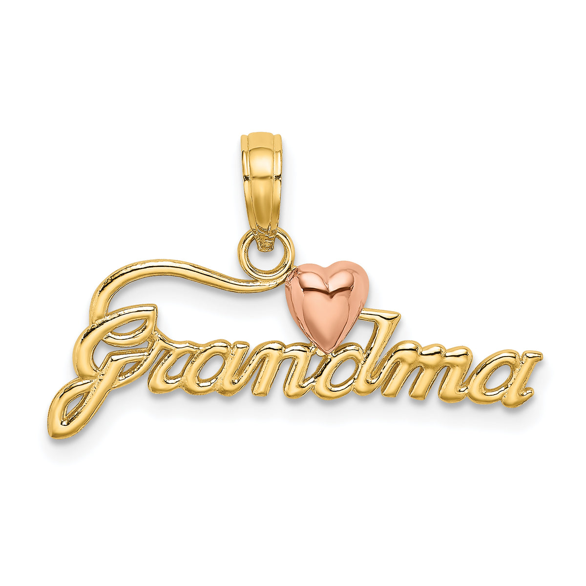 14k Two-Tone GRANDMA with Heart Charm Main image