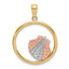 Scallop Shell Charm in 14K Two-Tone Gold, 27mm Textured - Sophia Jewelers