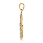 Sunset and Seagulls Circle Pendant in 14K Two-Tone Gold, 23mm - Sophia Jewelers