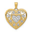 Cut-Out Filigree Heart Charm in 14K Two-Tone Gold, 23mm - Sophia Jewelers