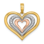 Triple Hearts Charm in 14K Two-Tone Gold - Sophia Jewelers