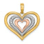 Triple Hearts Charm in 14K Two-Tone Gold - Sophia Jewelers