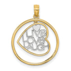 "Live Love Laugh" Heart-In-Circle Charm in 14K Two-Tone Gold, 23mm - Sophia Jewelers