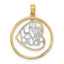 "Live Love Laugh" Heart-In-Circle Charm in 14K Two-Tone Gold, 23mm - Sophia Jewelers