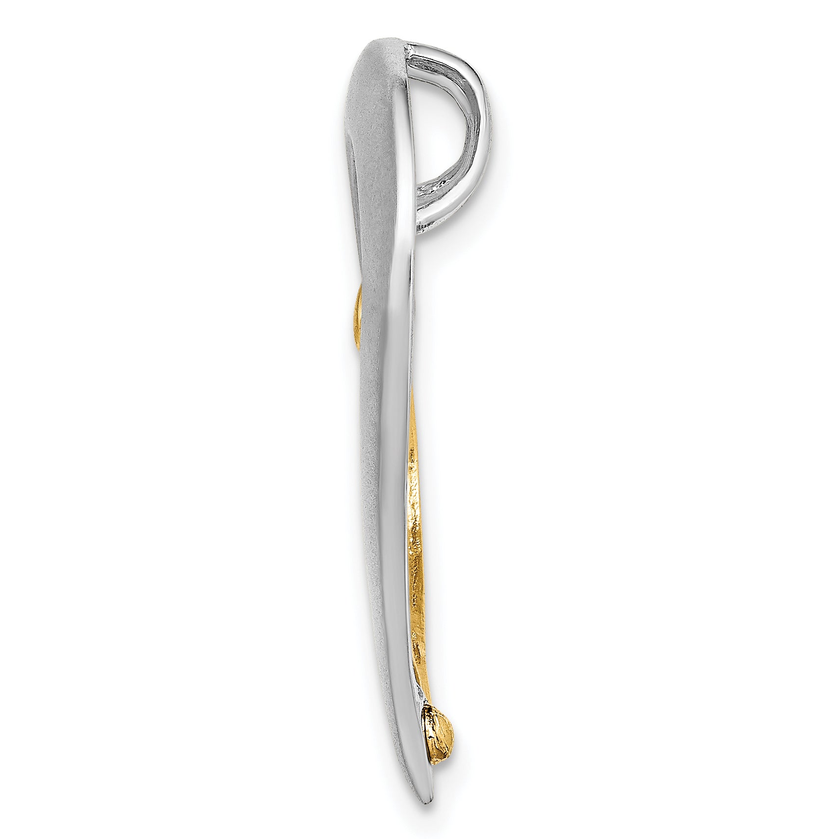 Heart Slide Charm in 14K Two-Tone Gold, 33mm Textured Secondary image