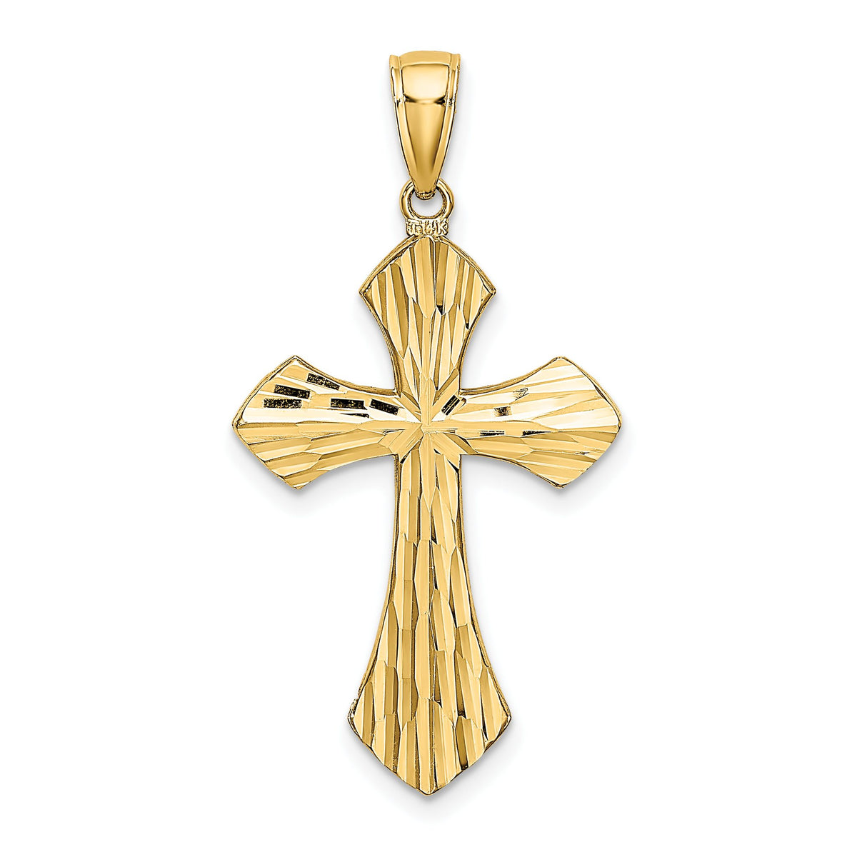 Cross Charm in 14K Two-Tone Gold, 26mm Diamond-Cut Reversible - Sophia Jewelers